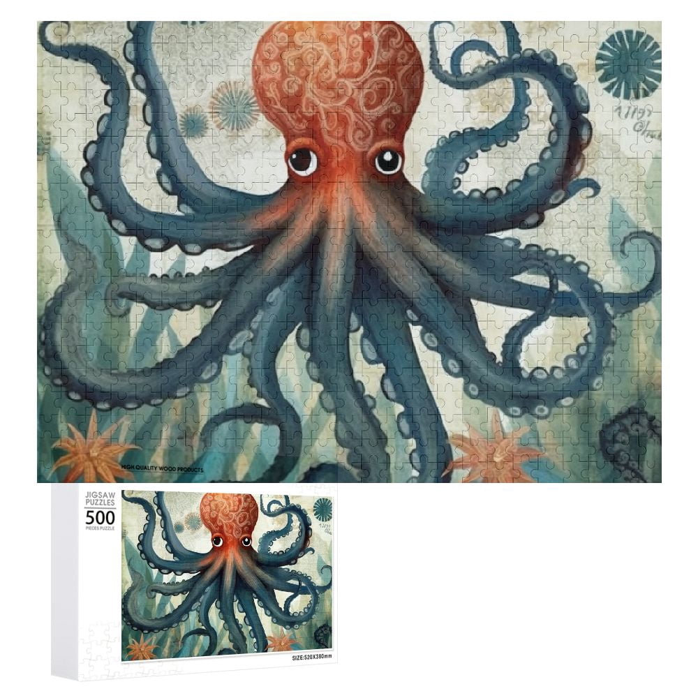 ONETECH Octopus Starfish Seaweed Wooden Jigsaw Puzzle Challenging ...