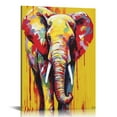 thumbnail image 1 of ONETECH  Original Design Contemporary Abstract Colourful Elephant Painting on Canvas Print Wall Art Picture for Living Room Bedroom Wall Decor Gift Vertical, 1 of 4