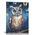 thumbnail image 1 of ONETECH  Owl Wall Decor Owl and Butterfly Picture Owl Family Framed Canvas Art Print Living Room Bedroom Wall Decor 12x16 in, 1 of 5
