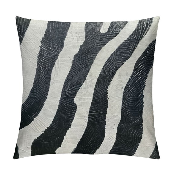 ONETECH Pack Decorative Pillowcase Zebra Animal Stripe Dark Gray Black and White Decorative Throw Pillow Cover Grey Black Modern Pattern Animal Stripes Chic Zebra Pillow
