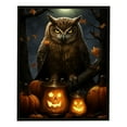 thumbnail image 1 of ONETECH Painting Print on Canvas Framed Wall Art Halloween Owl Pumpkin Ghost Face Artwork Canvas Picture Prints for Bedroom Living Room Bathroom Decoration Tree Branch Moon on Linen12x16in, 1 of 4