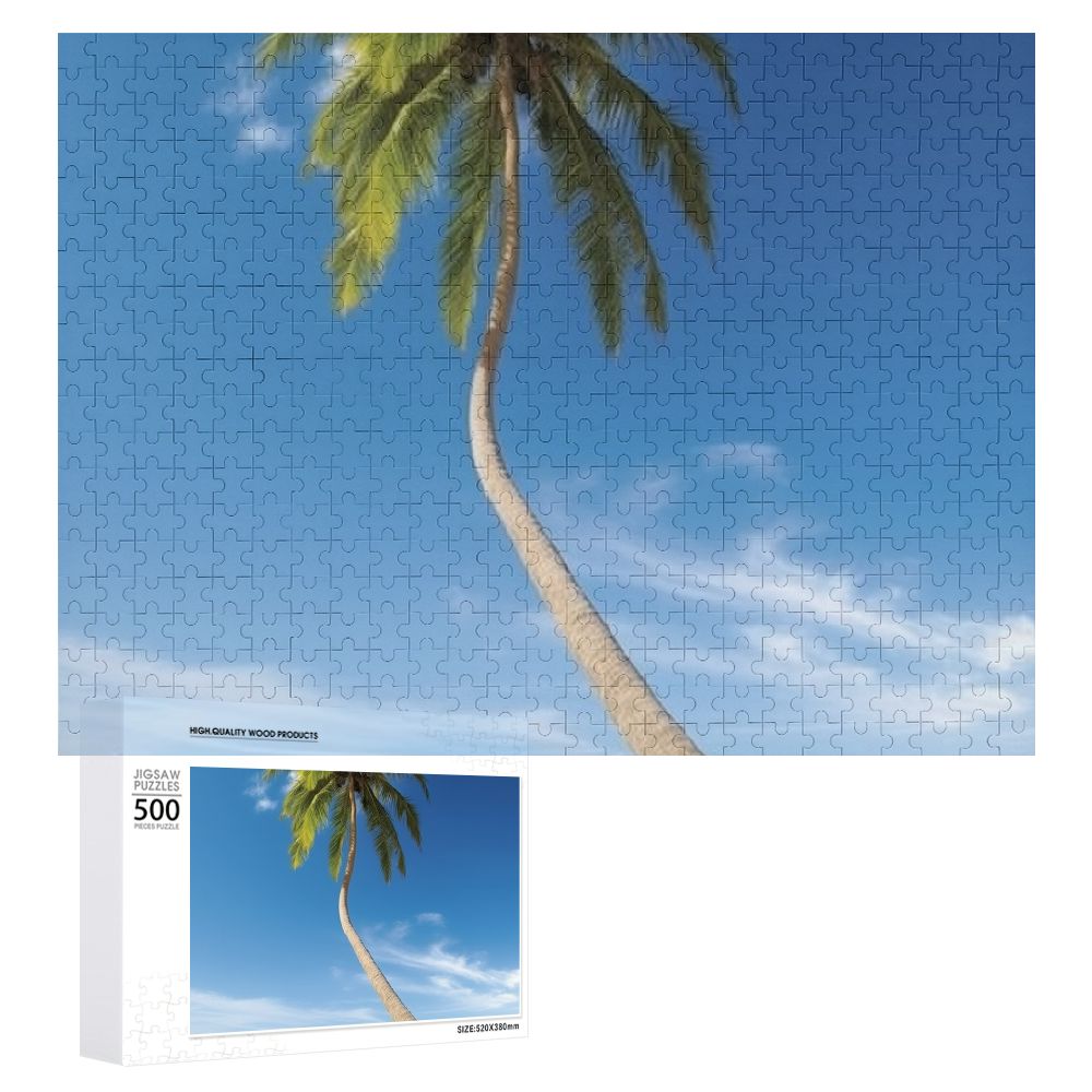 ONETECH Palm Tree Beach Wooden Jigsaw Puzzle for Adults and Kids 500 ...