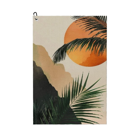 ONETECH Palm Trees Sun Mountain Golf Towel - Premium Gift for Men 1PC