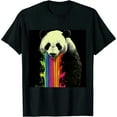thumbnail image 1 of ONETECH Pandalicious Panda Vomit Rainbow Funny Humor Graphic Design T-Shirt, 1 of 3