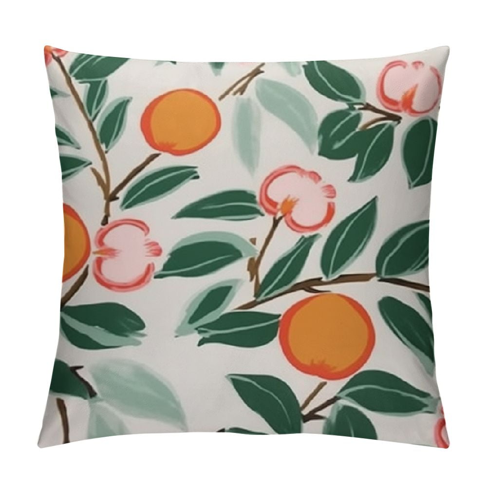Peach Body Pillow Cover Watercolor Cute Peaches Summer Fruit Bed Pillows Decorative Soft