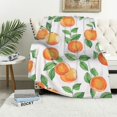 thumbnail image 1 of ONETECH  Peach Print Plush Blanket Cute Tropical Fruit Peaches Blanket Red Green Design Sherpa Throw Blanket for Bed Sofa Couch Room Decor Lightweight Fuzzy Blanket Baby, 1 of 6