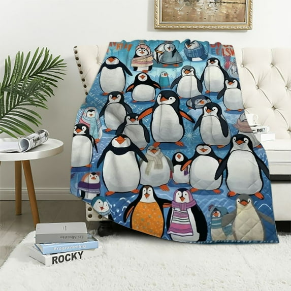 ONETECH Penguin Gifts Blanket,Penguin Blanket Throw,Penguin Gifts for Women Men Kids,Penguin Lover Gifts,Penguin Gifts for Penguin Lovers,Warm Soft Cozy Plush Penguin Blanket for Bed Couch