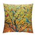 thumbnail image 1 of ONETECH Personalized Abstract Trees and Birds Square Decorative Pillowcases Print Throw Pillow Covers Cases, 1 of 5