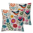 thumbnail image 1 of ONETECH  Pillow Case Country Spring Flowers Birds Leaves Country Garden Floral Cute Summer 2 Pack Pillow Cover Protector Pillow Sham Standard Size  Pillowcase Zippered, 1 of 6