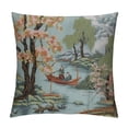 thumbnail image 1 of FUMJ  Pillow Cover Asian Scenic Coral Green Blue Throw Pillows Farmhouse Decorative Pillowcase Cushion Cover for Home Sofa Bedroom Outdoor, 1 of 5