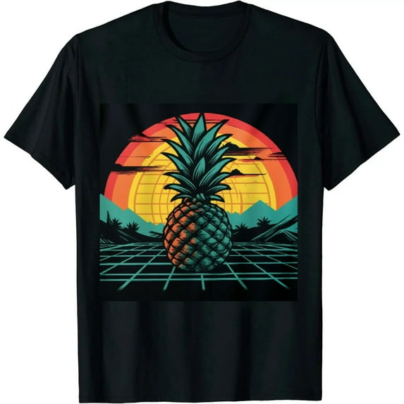ONETECH Pineapple Fruit Retro Vintage 80s Style Gift T-Shirt