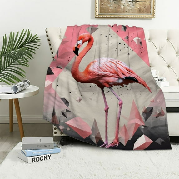 ONETECH Pink Flamingo Blanket Flamingo Decor Throw Blanket Super Warm Soft Plush Flannel Winter Blanket Gifts for Girls Boys Couch Bedding for Baby Kids Women