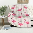 thumbnail image 1 of ONETECH  Pink Flamingos Bed Blanket Ultra Soft Throw Blanket All Season Warm Light Weight Cozy Plush Blankets for Home Bedroom Sofa Chair Travel, 1 of 6