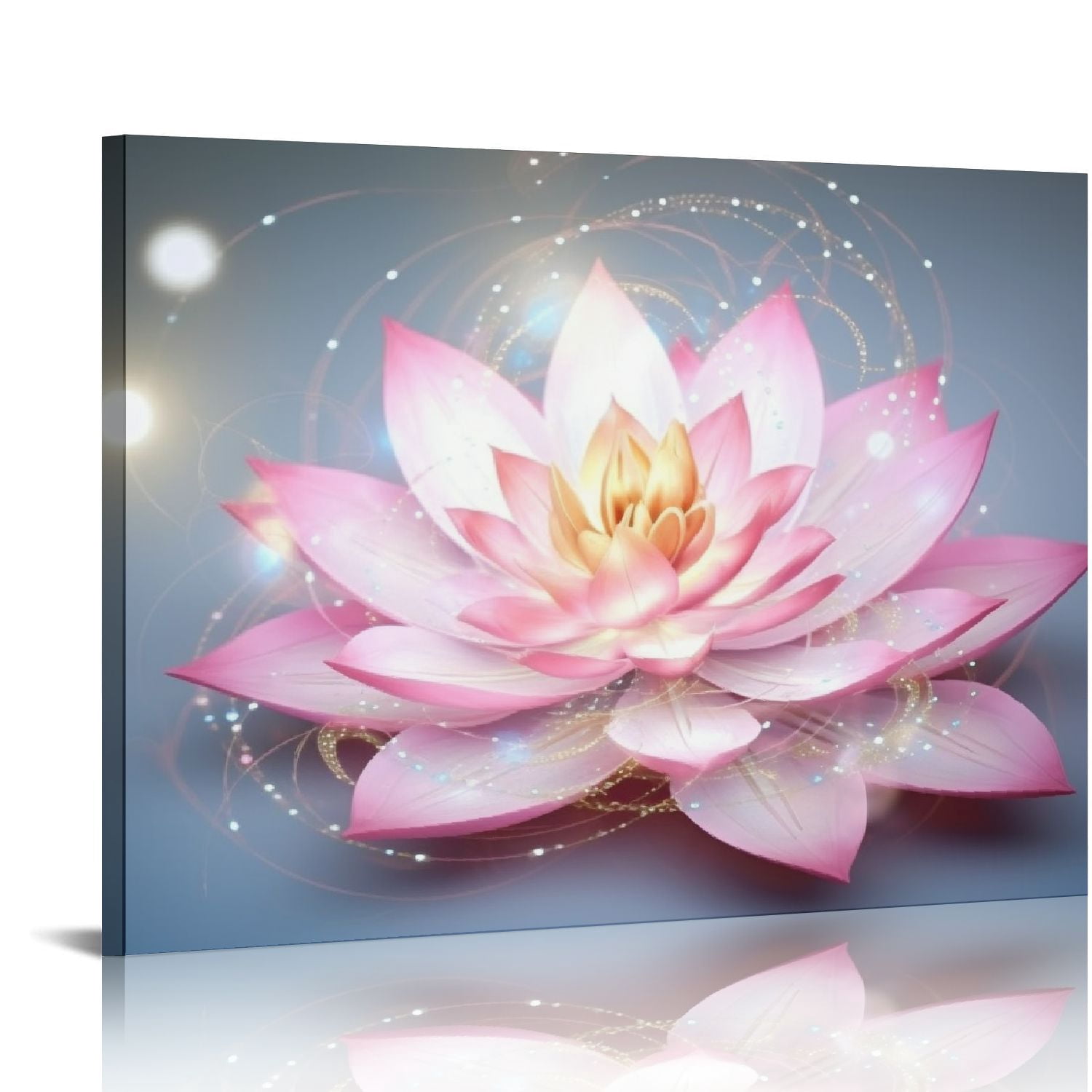 ONETECH Pink Lotus Flower Wall Art Canvas Paintings Printed On Wall ...