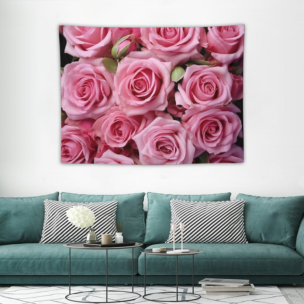ONETECH Pink Rose Tapestry Wall Hanging, Floral Wall Love Wedding ...