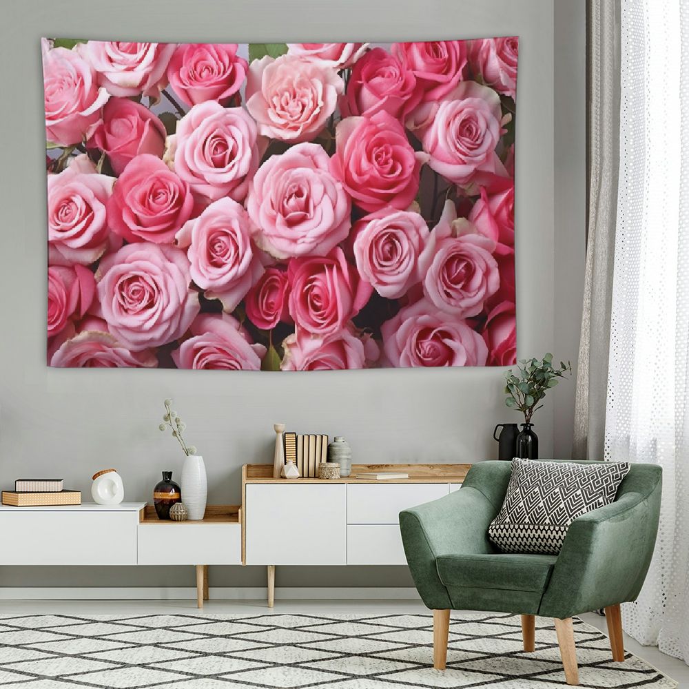 ONETECH Pink Rose Tapestry Wall Hanging, Floral Wall Love Wedding ...