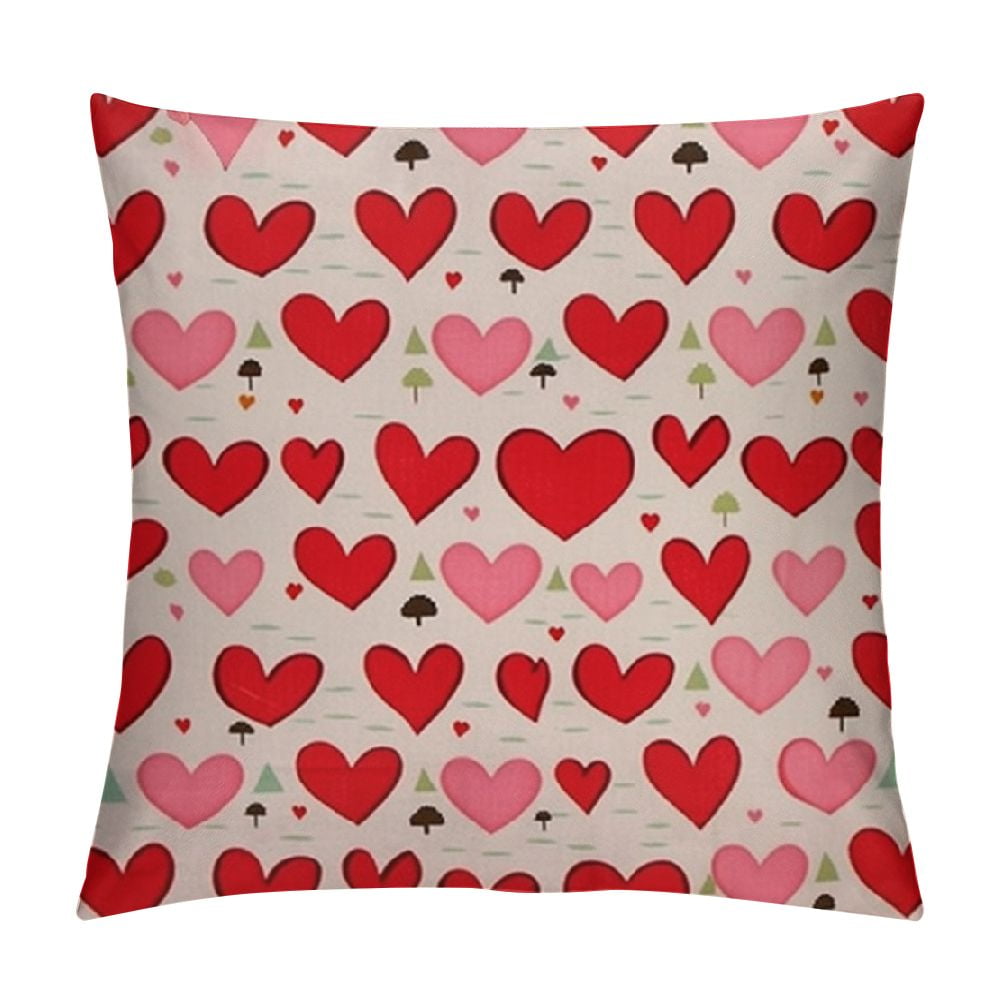 Pink Valentines Day Pillow Covers Heart for Valentines Day