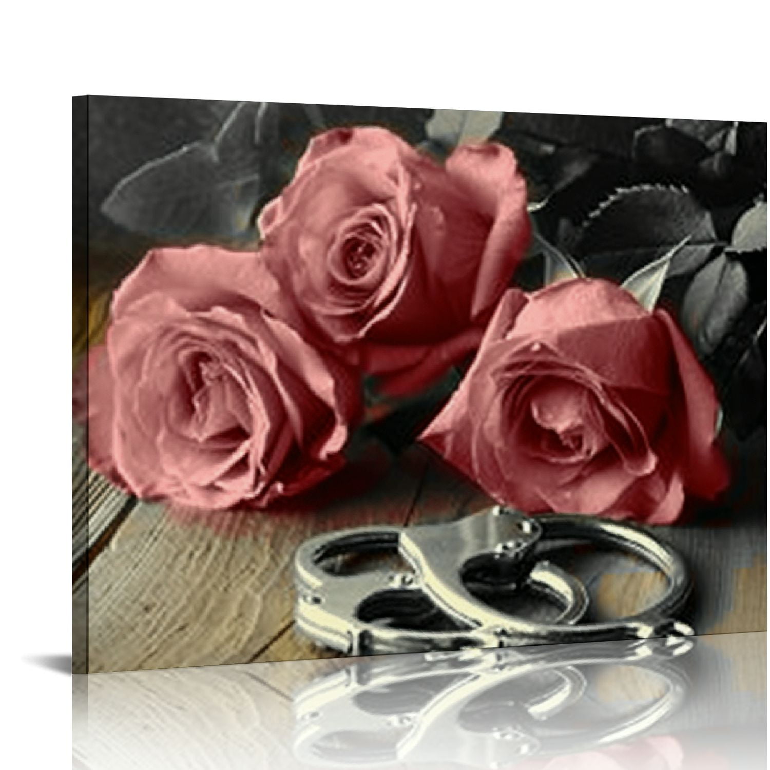 ONETECH Pink Wall Art for Bedroom Pink Rose Flowers Pictures Girls ...
