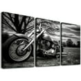 thumbnail image 1 of ONETECH Posters Retro Motorcycle Poster Black and White Outdoor Cool Car Poster Racing Pictures Canvas Wall Art for Living Room Bedroom Office Kitchen Decor 12''x16''X3 Panels, 1 of 4