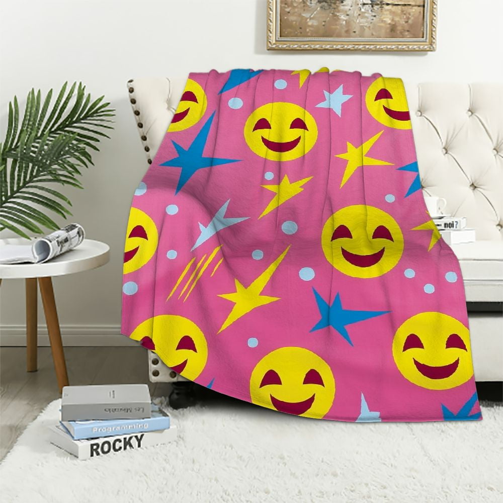 Pink Bow Throw Blanket - 50x60 Inch Flannel Soft Lightweight Blanket, Cute Preppy Room Decor For Bed, Sofa, Couch