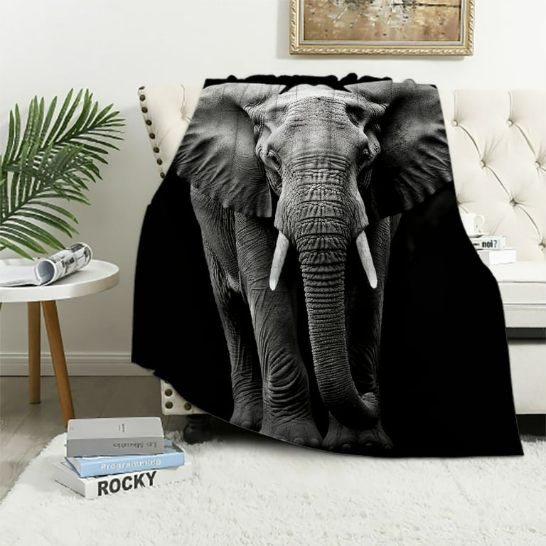 ONETECH Printing Elephant Velvet Plush Throw Blanket Bed Blankets Super Soft and Cozy Feeling Blanket for Travelling Walmart