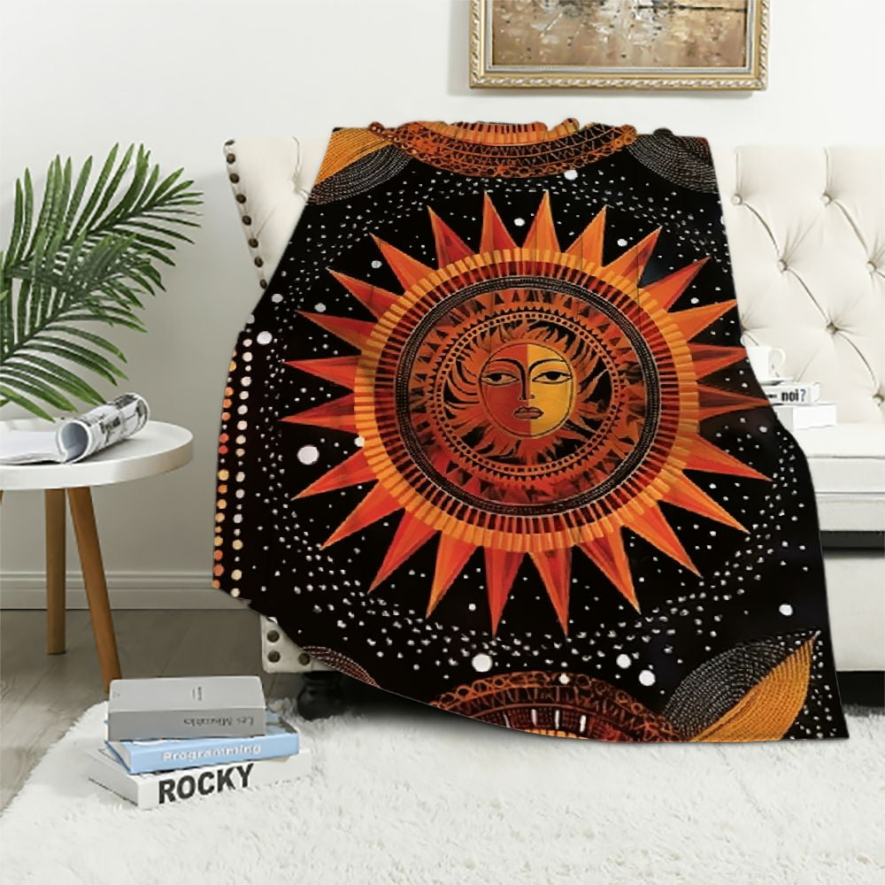 Psychedelic Art Flannel Lightweight Blanket for All Seasons