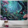 thumbnail image 1 of ONETECH Psychedelic Tapestry Mushroom Castle Tapestry Fairy Tale Tapestry Green Plants in Forest Wall Hanging Spring Scenery Tapestries for Bedroom Living Room Dorm Party Décor, 1 of 6