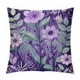 thumbnail image 1 of ONETECH  Purple Floral Throw Pillow Case, Cute Flower Decor Pillow Cover, Bedroom Living Room Cushion Cover for Couch Sofa Bed (Purple Floral-1), 1 of 5