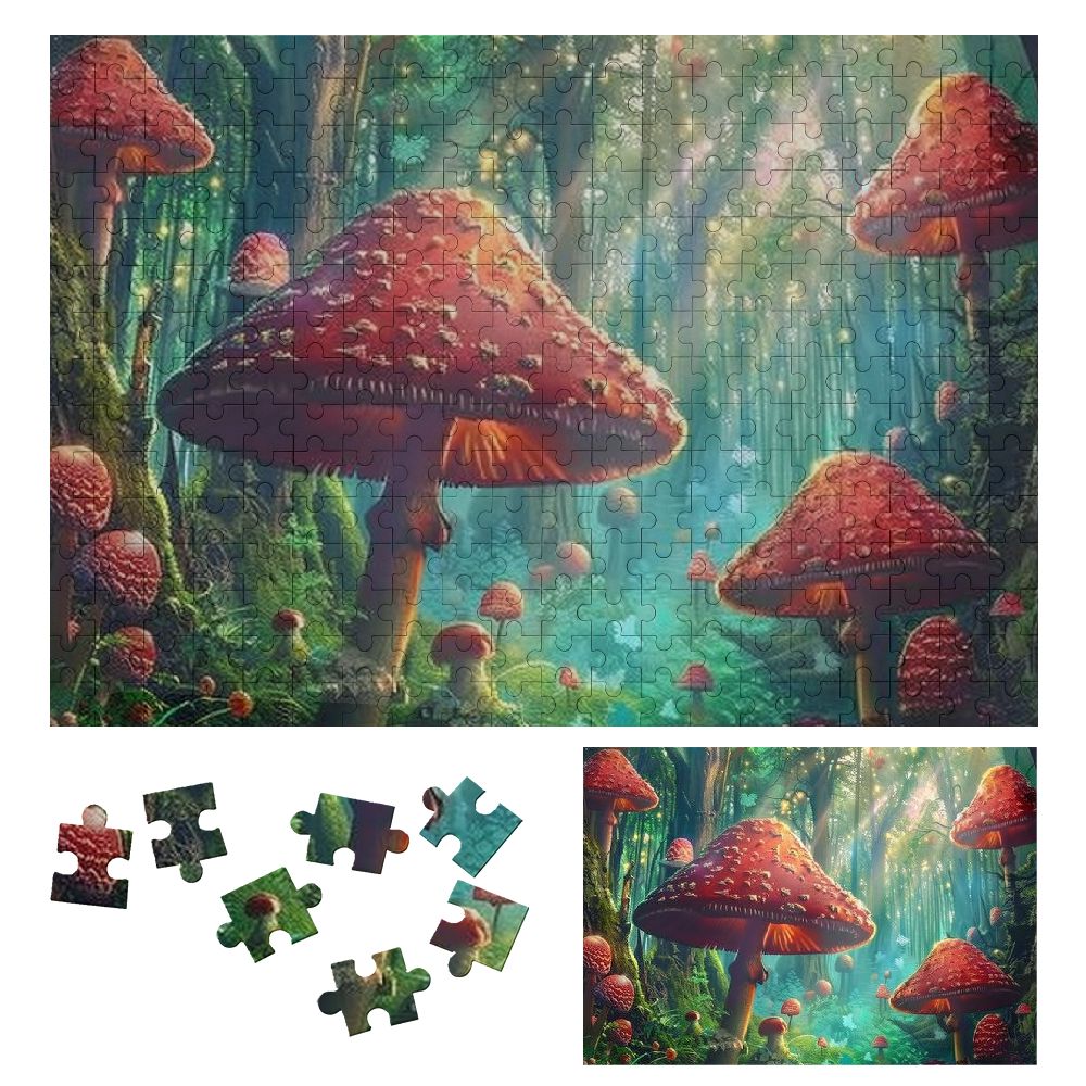 ONETECH Puzzles for Adults , Mushrooms Magic Forest Jigsaw Puzzle Fun ...