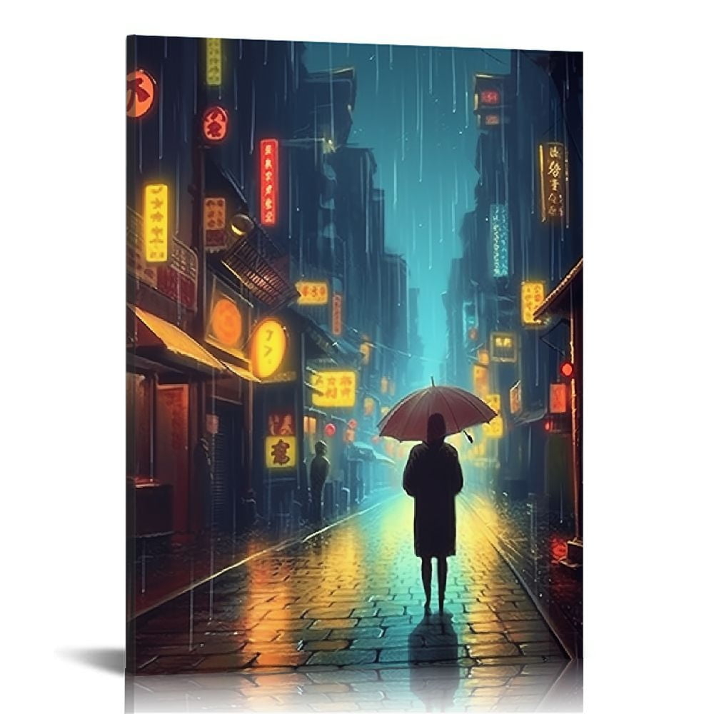 TOKYO NIGHT LIGHTS GICLEE CANVAS ART PRINT POSTER main image 1