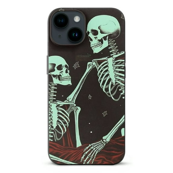 ONETECH Qivtpjkrin The Devil Tarot Card Skull Black Case for iPhone 14, Trippy Psychedelic Aesthetic Tarot Card Cool Skeleton Case for Girls Boys Men, Trendy Bumper Cover for iPhone 14