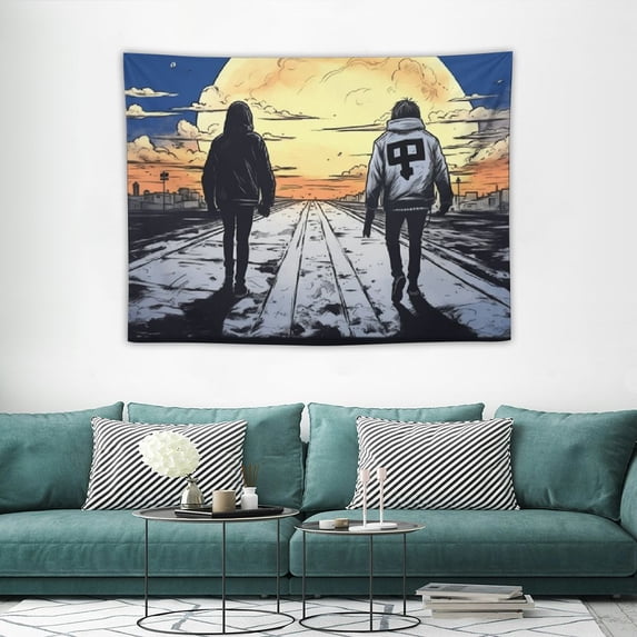 ONETECH RAPPER album cover tapestry with four brass buttonholes, suitable for decorating college dormitories