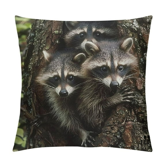 ONETECH Raccoon Pillow Case Pillowcase Raccoon Throw Pillow Cover Gifts Cushion Cover Cushion Case Raccoon Stuffed Animal Family Outdoor Pillows Covers Bedroom