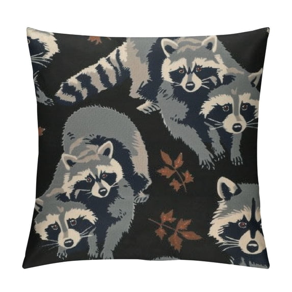 FUMJ Raccoon Pillow Covers Decorative Throw Pillow Cover Soft Pillow Case Modern Raccoon Home Decor for Couch Sofa Bed