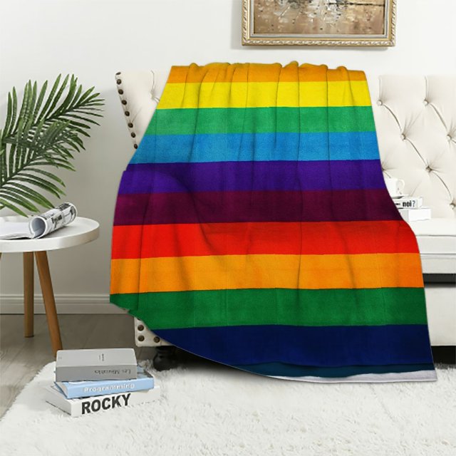 Rainbow Pride Soft Throw Blanket Perfect for Living Rooms