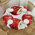 thumbnail image 1 of ONETECH Red Apple Round Tablecloth with Elastic Edge Fitted Waterproof Table Cover Apple Table Cloths Modern Tables Decoration for Dining Table,Picnic,Party, 1 of 7