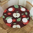 thumbnail image 1 of ONETECH Red Apples Pattern Round Table Cloth Cover Washable Fitted Decorative Tablecloth Waterproof Polyester Tablecloth for Restaurants Banquets, Fits Tables, 1 of 7
