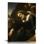 ONETECH Rembrandt Wall Art - Sacrifice Of Isaac Canvas Print - Fine Art Oil Paintings 16\x20\