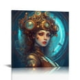 thumbnail image 1 of ONETECH Reproduction Canvas Prints Photo Paintings Square Artwork of a Steampunk Female Robot in Copper 12\x12\, 1 of 4