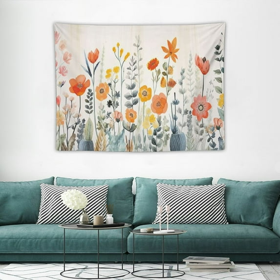 ONETECH RosieLily Floral Tapestry, Flower Tapestry Wall Hanging Plant Tapestry, Colorful Wildflower Nature Wall Tapestry Botanical Herbs Vintage Tapestry for Bedroom Living Room Dorm, 40X30Inch