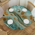 thumbnail image 1 of ONETECH Round Table Cover Marble Texture Pattern,Round Fitted Tablecloth Elastic Edge,Suitable for Catering and Kitchen Can Wipe Dining Round Table coverr,Green, 1 of 7