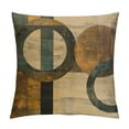 thumbnail image 1 of ONETECH Rust Brown Teal Pillow Cover Modern Geometry Abstract Art Decorative Pillows Vintage Wood Throw Pillow Covers Farmhouse Pillowcases  Cushion Cover For Couch Bed Sofa Chair, 1 of 5
