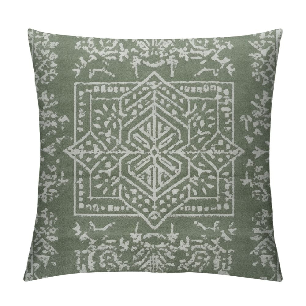 Sage Green Boho Throw Pillow Covers Bohemian Carpet Ethnic Pillow Cases Vintage