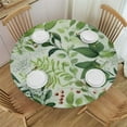 thumbnail image 1 of ONETECH  Sage Green Round Table cover for Indoor and Outdoor, Waterproof Table Cloth Cover Spring Decorative for for Kitchen Dining Table, Parties and ​Camping, 1 of 7