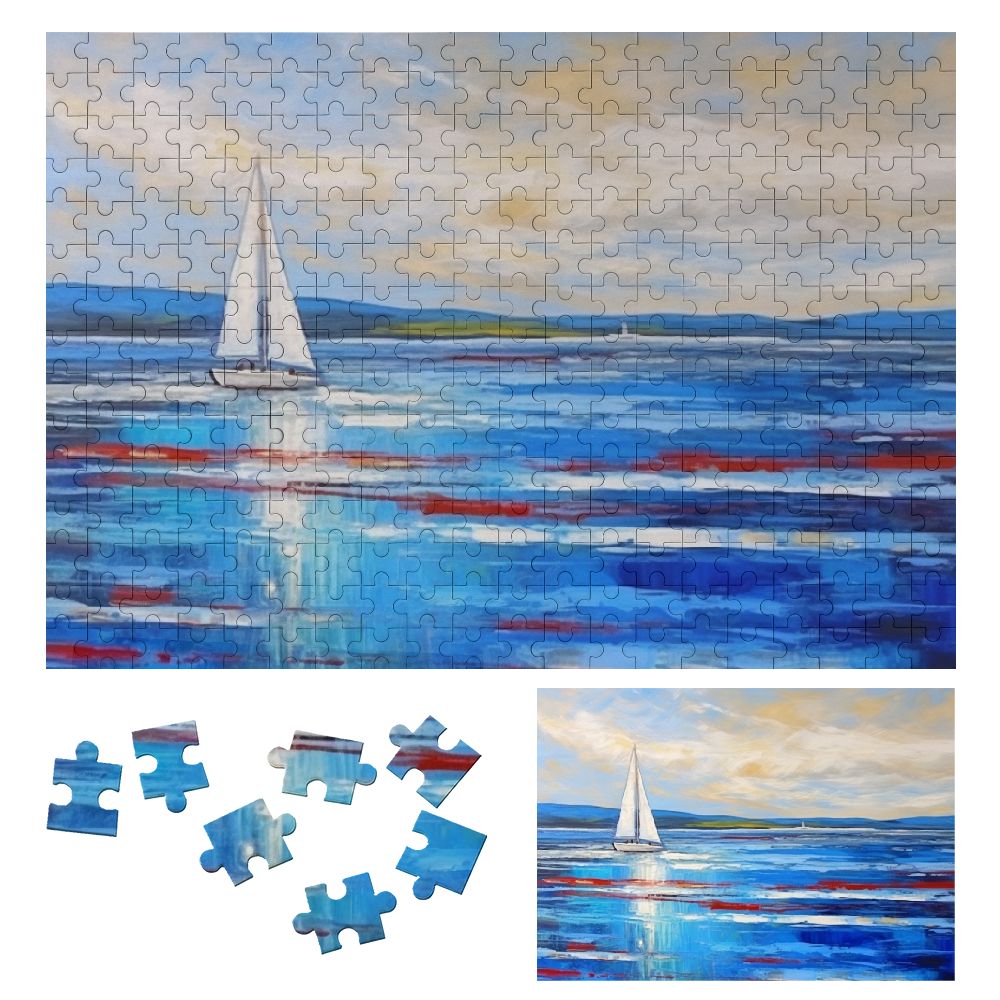 ONETECH Sailboat Ocean Sky Wooden Puzzle Game Toy Gift for Family ...