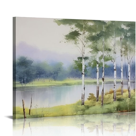 ONETECH Scenery Wall Art Forest Landscape Tree Canvas Textured Painting ...