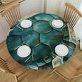 thumbnail image 1 of ONETECH  Sea Turtle Tablecloth with Elastic Edge, Round Table Cloth Ocean Theme Washable Reusable Table Cover for Kitchen Dining Party Picnic, Small, 1 of 7