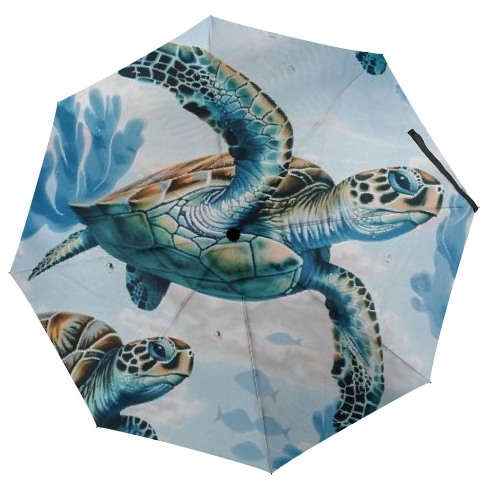 ONETECH Sea Turtle Three-Fold Automatic Umbrella Folding Compact PG ...