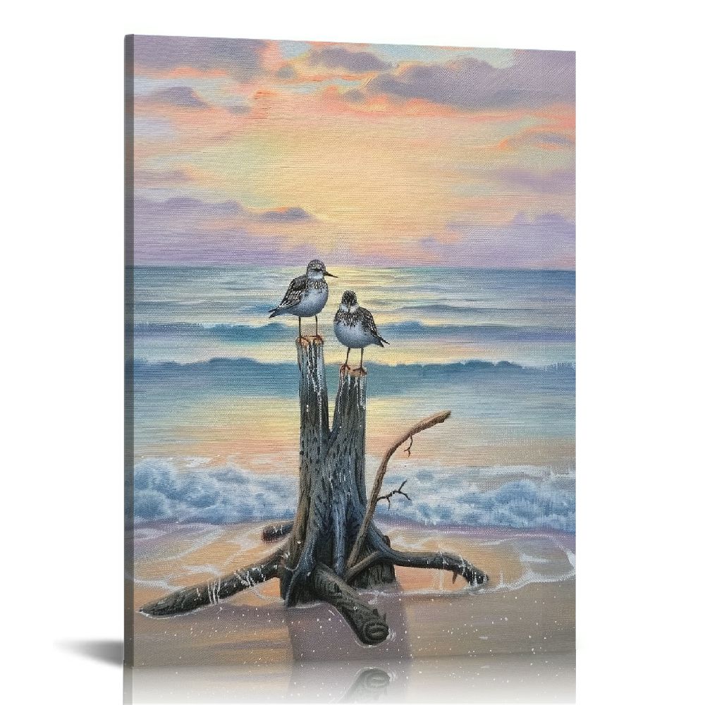 ONETECH Seagull Wall Art, White Blue Canvas Prints, Seascape Coastal ...