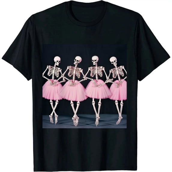 ONETECH Skeleton Ballerinas Ballet Dance Cute Girl Halloween Costume T-Shirt